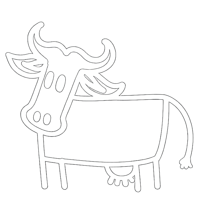 Outline of a cow with 'Riverine Ranch' text on a white background